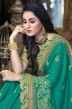 Glorious Green Georgette saree