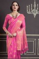 Rani Pink Nylon Art Silk saree