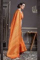 Orange Nylon Art Silk saree