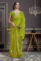 Pear Green Nylon Art Silk saree