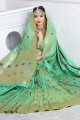 Sea Green Banarasi Art Silk saree
