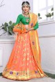 Orange Banarasi Art Silk saree