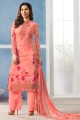 Contemporary Peach Georgette palazzo Suit