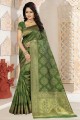 Fascinating Olive Green Kanjivaram Art Silk saree