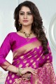 Rani Pink Banarasi Art Silk saree