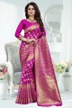 Rani Pink Banarasi Art Silk saree
