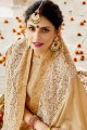 Dazzling Latest Beige Art Silk saree