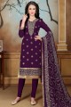 Ravishing Purple Georgette Churidar Suit