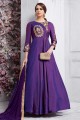Purple Art Silk Anarkali Suit