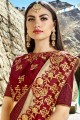 Latest Ethnic Beige Satin Silk saree