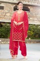 Indian Ethnic Dark Pink Soft Silk Patiala Suit