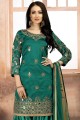 New Green Art Silk Patiala Suit