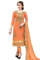 Ravishing Orange Modal Cotton Churidar Suit
