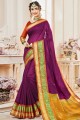 Purple Cotton Silk saree
