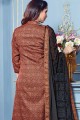 Indian Ethnic Brown Cotton Satin Palazzo Suit