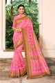 Enticing Pink Art Silk saree