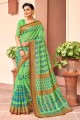 Dazzling Green Art Silk saree