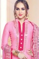 Opulent Pink Cotton Churidar Suit