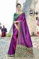 Traditional Purple Satin Silk saree