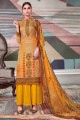 Light Yellow Crepe Georgette Palazzo Suit