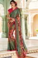 Contemporary Olive Green Georgette saree