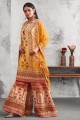 Stunning Yellow Georgette Palazzo Suit