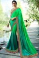 Opulent Green Soft Silk saree