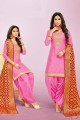 Pink Art Silk Patiala Suit