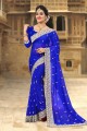 Elegant Royal Blue Georgette saree