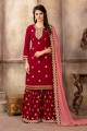 Stunning Red Georgette Palazzo Suit