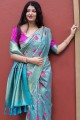 Ravishing Sky Blue Kanjivaram Art Silk saree