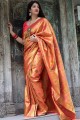 Delicate Orange Kanjivaram Art Silk saree
