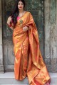 Delicate Orange Kanjivaram Art Silk saree
