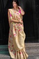 Indian Ethnic Cream Kanjivaram Art Silk saree