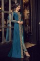 Gown-Aqua Blue / Jacket- Blue Gown-Net / Jacket-Art Silk Anarkali Suit