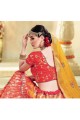 Ravishing Red Jacquard Silk Lehenga Choli