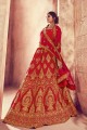 Stunning Red Art Silk Lehenga Choli