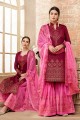 Luring Magenta Pink Art Silk Palazzo Suit
