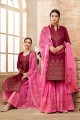 Ethinc Magenta Pink Art Silk Palazzo Suit