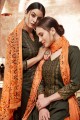 Alluring Olive Green Art Silk Palazzo Suit