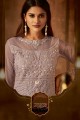 Adorable Lilac Net Palazzo Suit