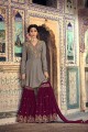 Appealing Grey Georgette Palazzo Suit