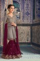 Delicate Grey Georgette Palazzo Suit