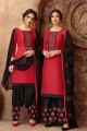 Red Cotton Palazzo Suit