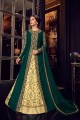 Gown- Light Yellow, Jacket- Pine Green Gown-Net, Jacket-Art Silk Anarkali Suit