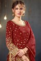 Red Tafeta Art Silk Punjabi Suit