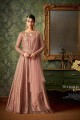 Dusty Pink Jacquard Net Anarkali Suit