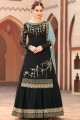 Traditional Black Georgette Palazzo Suit