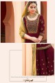 Indian Ethnic Maroon Georgette Palazzo Suit