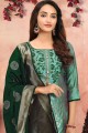 Banarsi Jacquard Light Green Churidar Suit dupattta